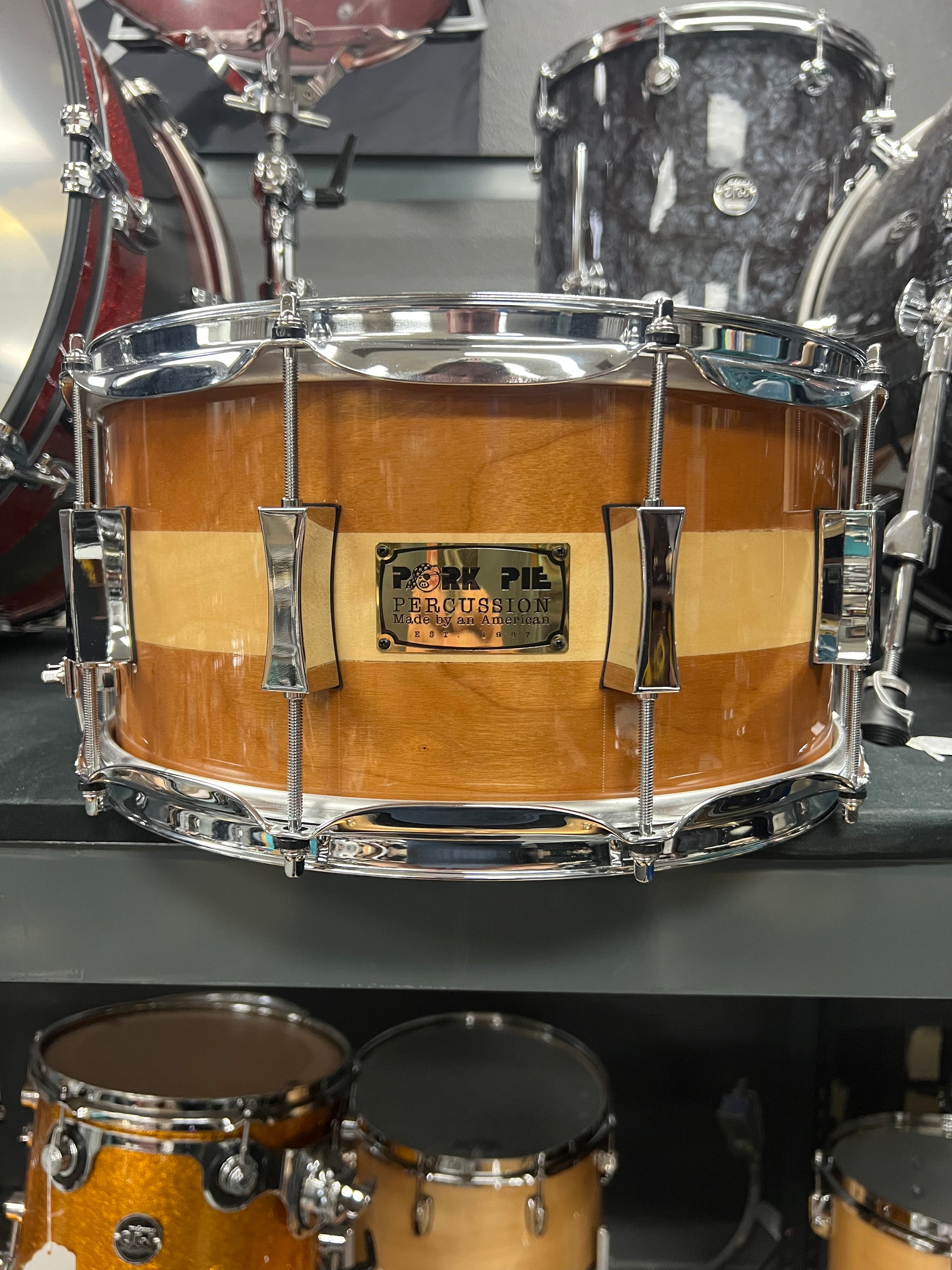 Pork Pie 14x7” Bubinga/Cherry Snare Drum