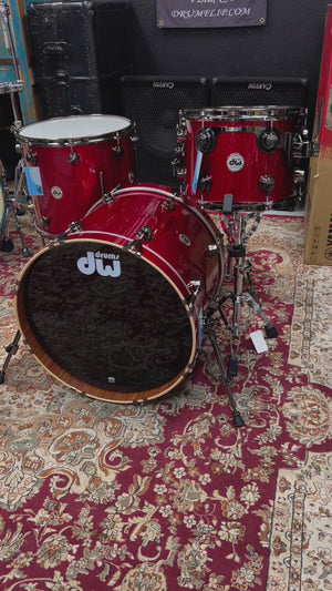 DW Collectors Red Sparkle 4pc Drum Set