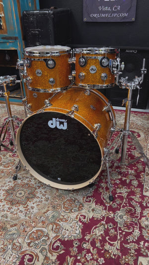 DW Collectors Burnt Orange Glass 4pc Drum Set