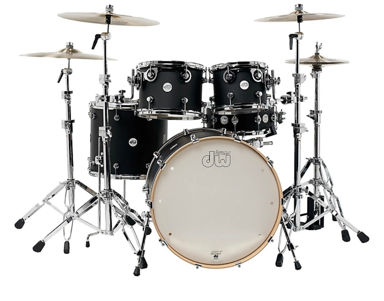 DW Design Series Satin Black 5pc Drum Set