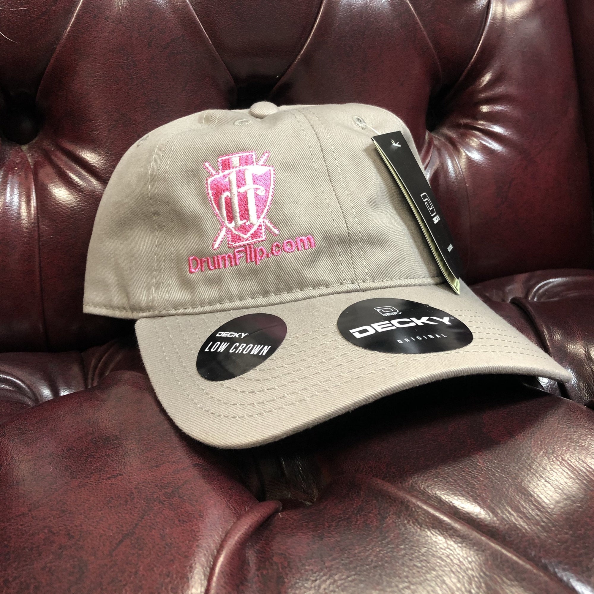 Drum Flip Pink Logo Gray Hat